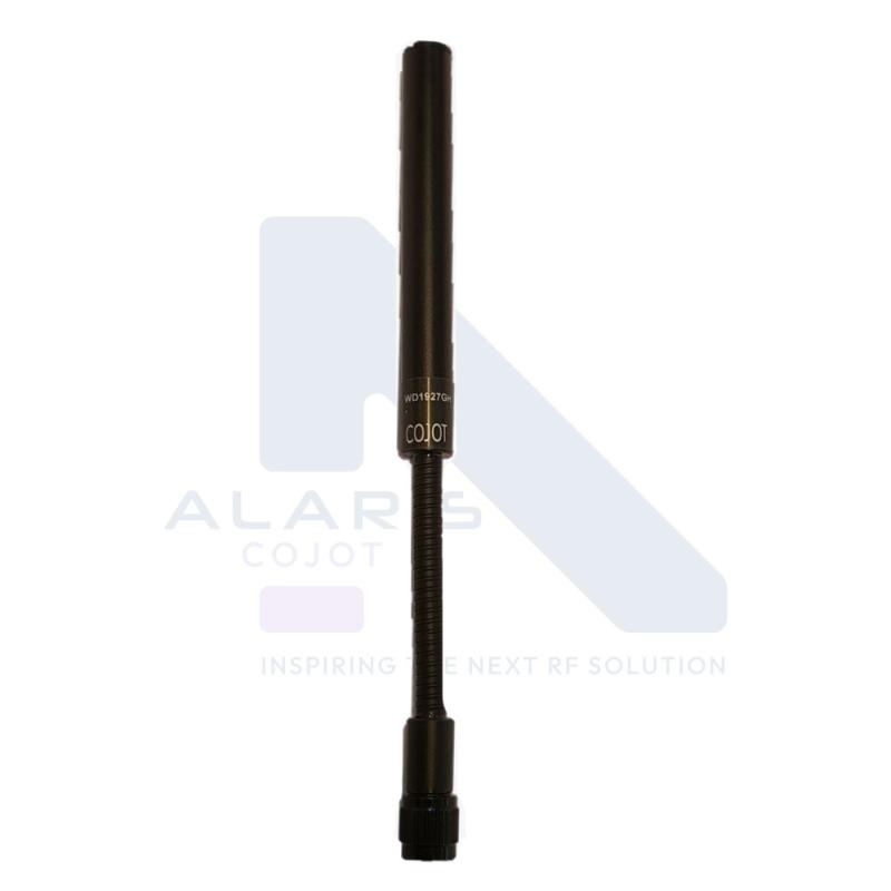 Lightweight antenna with flexible gooseneck and tape radiator