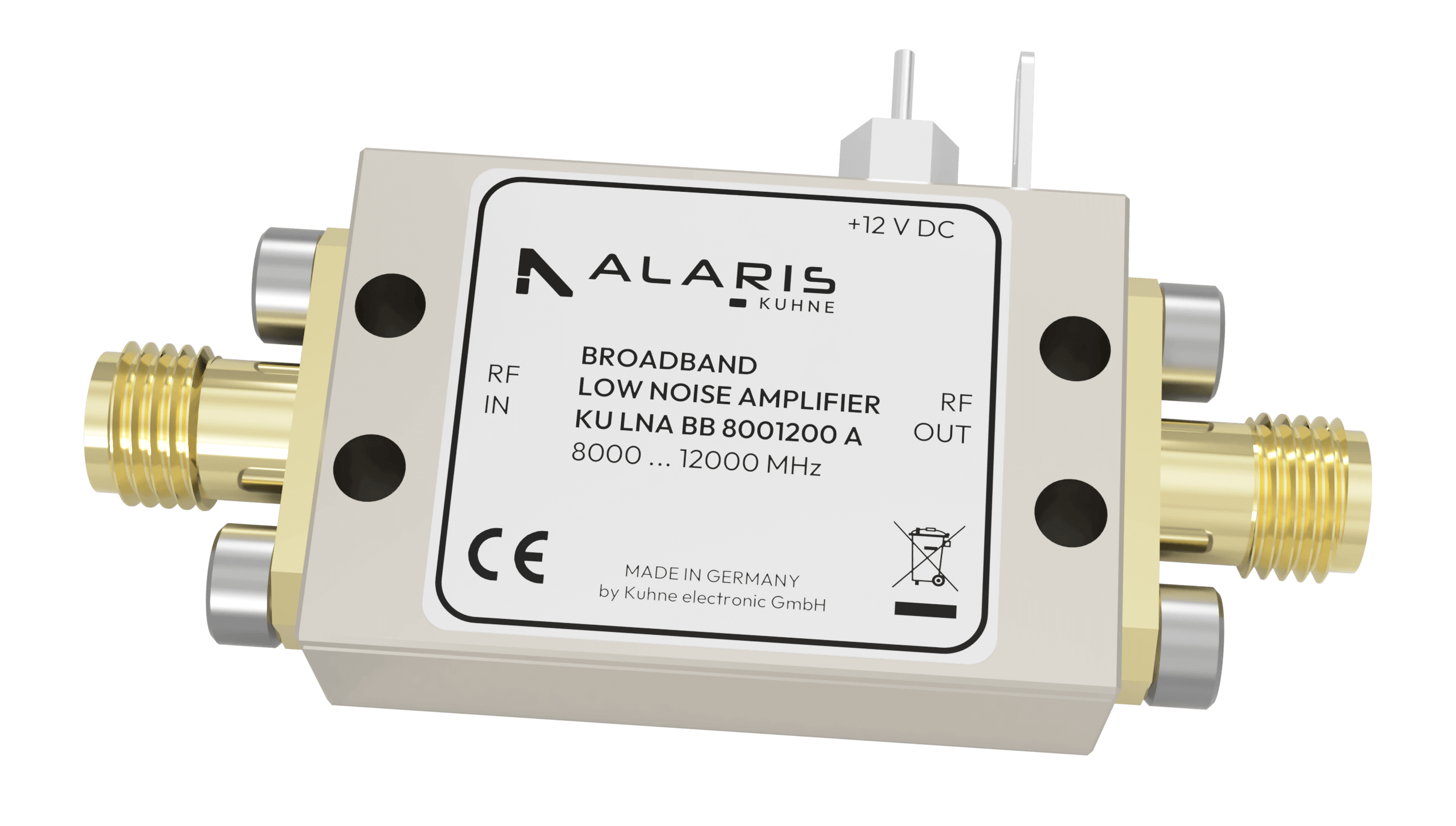 Broadband Low Noise Amplifier, 8000 ... 12000 MHz (KU LNA BB 8001200A)