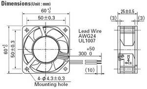 Fan 60 x 60, 24 V HP (FAN-60-60-24V-HP)