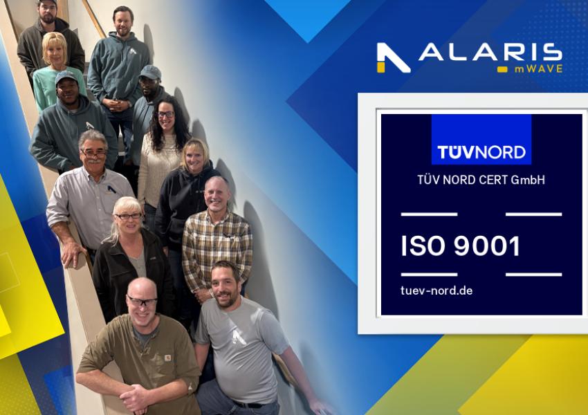 Alaris mWave Achieves ISO 9001:2015 Certification Recommendation